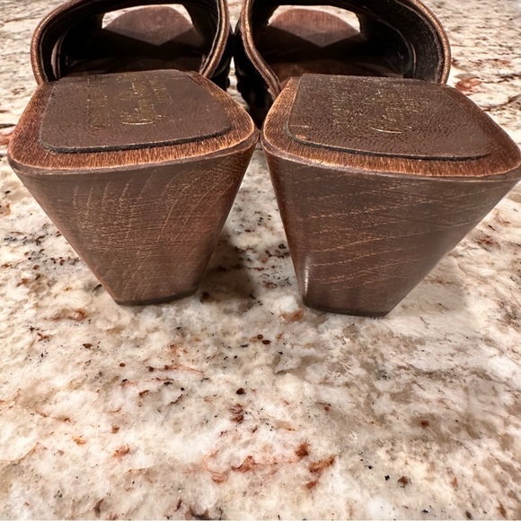 𝅺Donald J Pliner heels clogs slip ons espresso bronze metallic western size 8 - Picture 5 of 13
